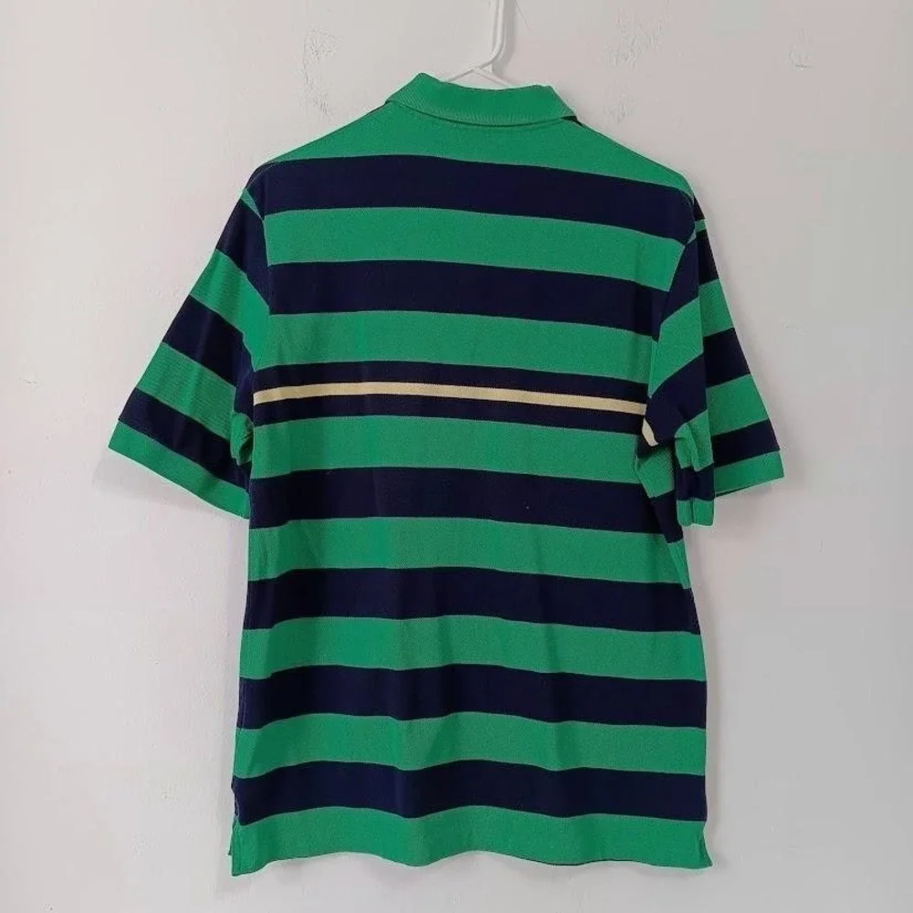Polo Golf Ralph Lauren Polo Shirt Mens Small Green Navy Striped Pima Cotton‎